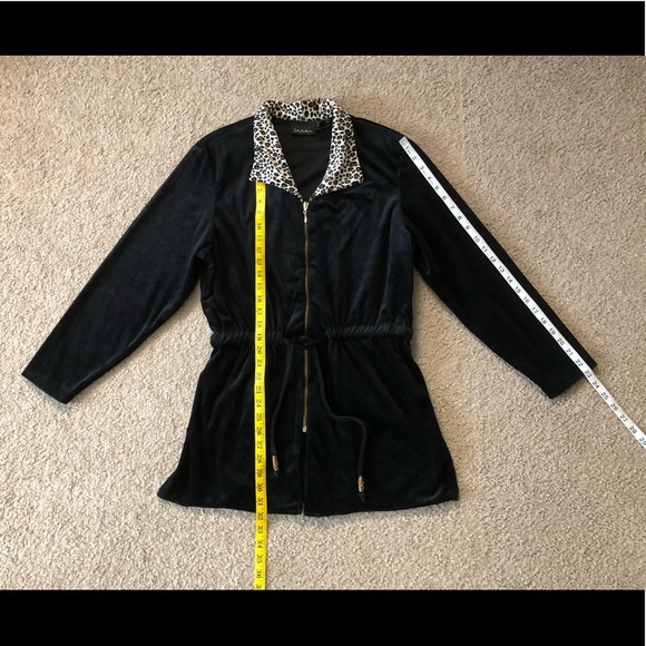 Anthony Mark Hankins Velvet jacket Sz M Tie Waist Zipper - Picture 4 of 10